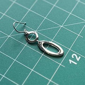 New Genuine 925 Sterling Silver Polished Open Circle/Oval Earrings Gift Box